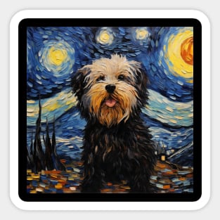 Puli Dog Painted in The Starry Night style Sticker